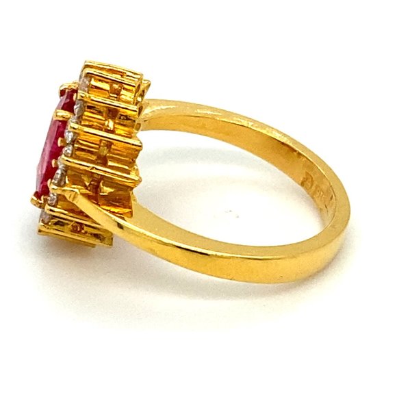 Certified Mahenge Spinel 2.05ct Diamonds 22K Ring - Picture 5 of 8